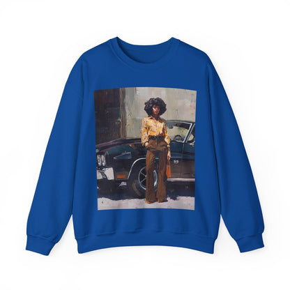 Afro Classic Car Sweatshirt - Afrocentric Art by The Trini Gee
