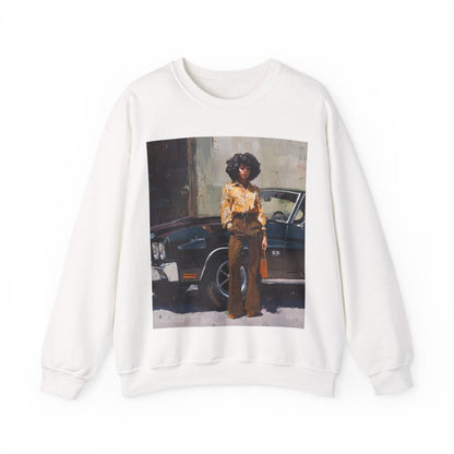 Afro Classic Car Sweatshirt - Afrocentric Art by The Trini Gee