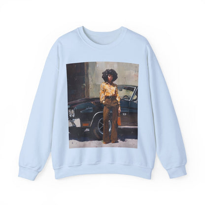 Afro Classic Car Sweatshirt - Afrocentric Art by The Trini Gee