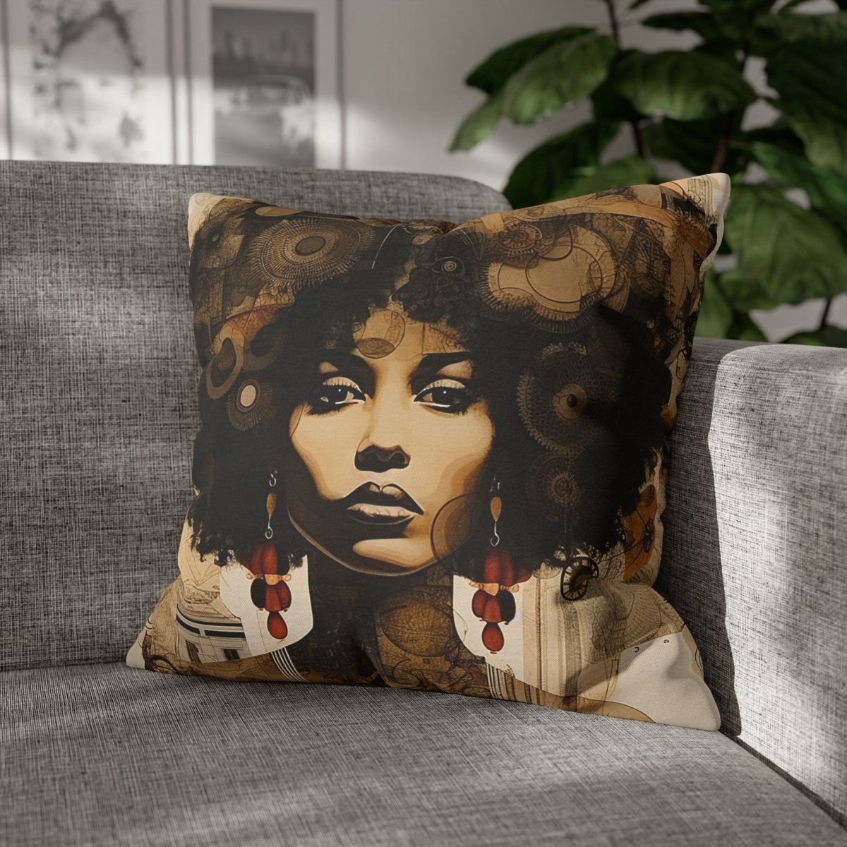 Afro Collage Pillow - Afrocentric Art by The Trini Gee