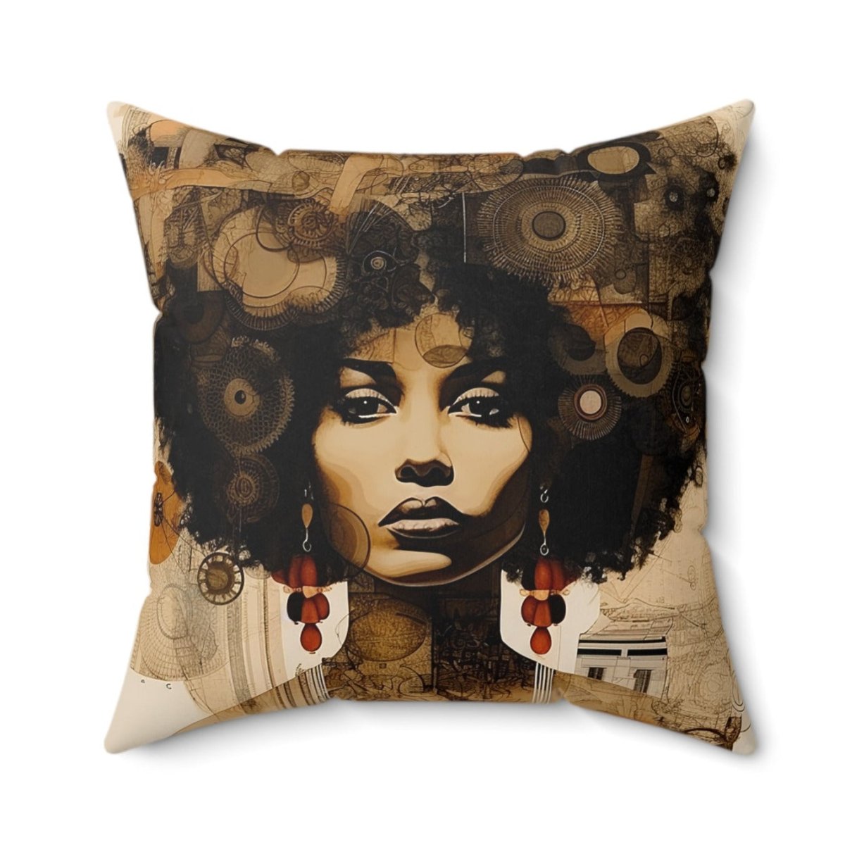 Afro Collage Pillow - Afrocentric Art by The Trini Gee