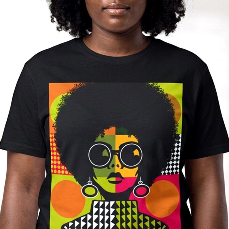 Afro Color Block Shirt - Afrocentric Art by The Trini Gee