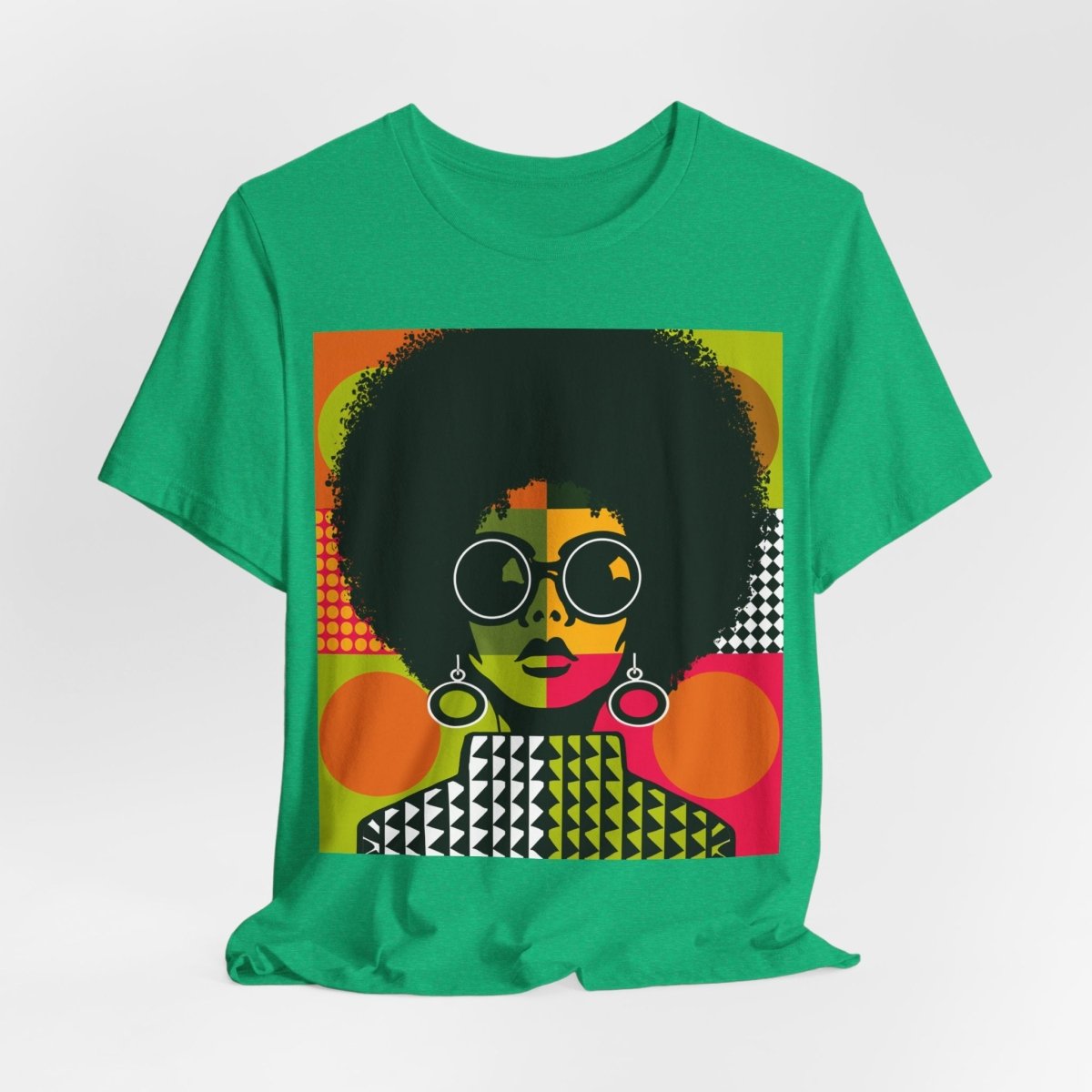 Afro Color Block Shirt - Afrocentric Art by The Trini Gee