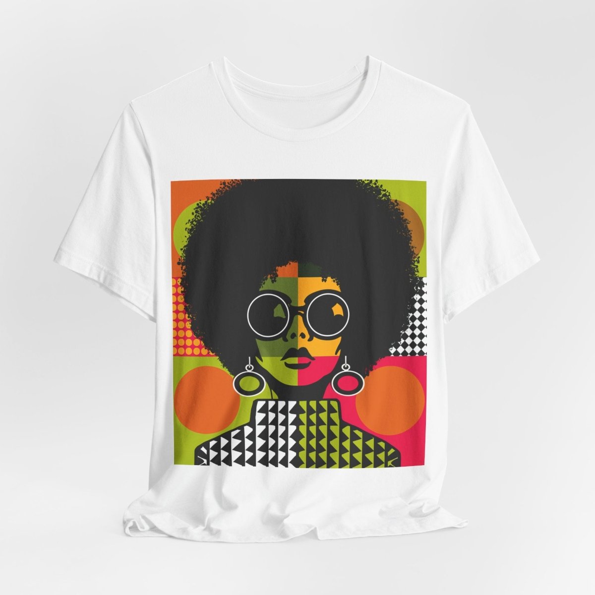 Afro Color Block Shirt - Afrocentric Art by The Trini Gee