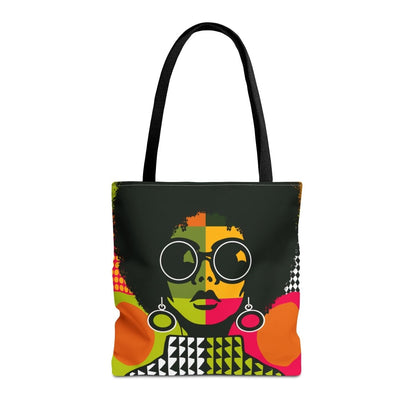 Afro Color Block Tote Bag - Afrocentric Art by The Trini Gee