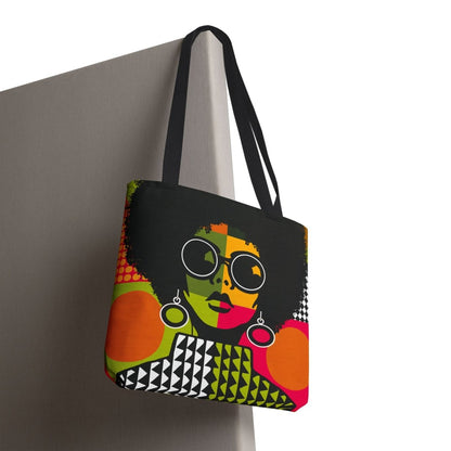 Afro Color Block Tote Bag - Afrocentric Art by The Trini Gee