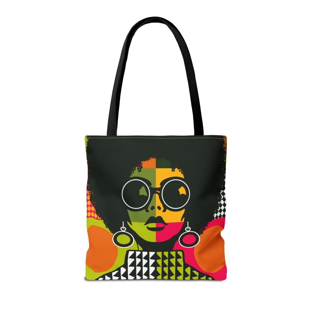Afro Color Block Tote Bag - Afrocentric Art by The Trini Gee