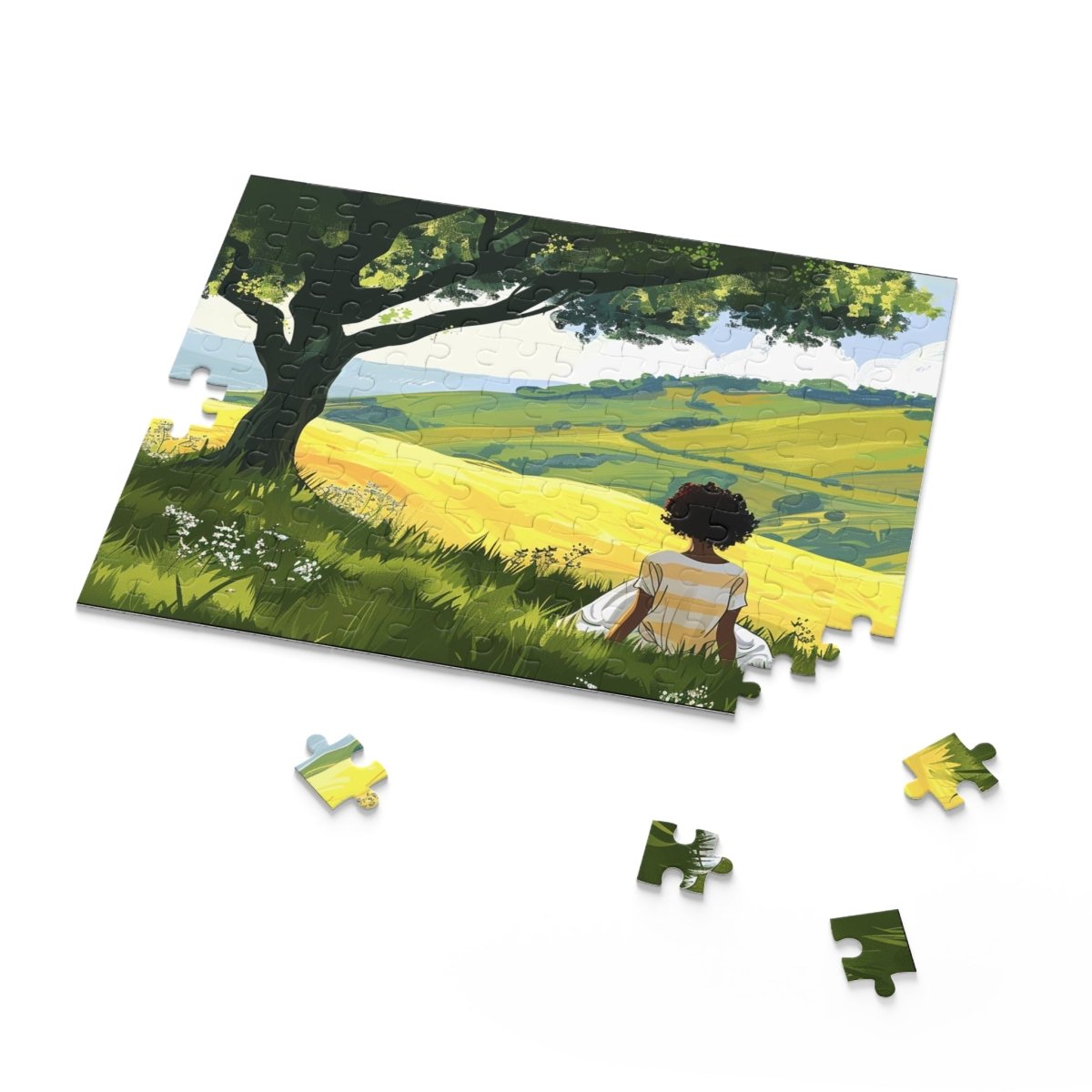 Afro Countryside Puzzle - Afrocentric Art by The Trini Gee
