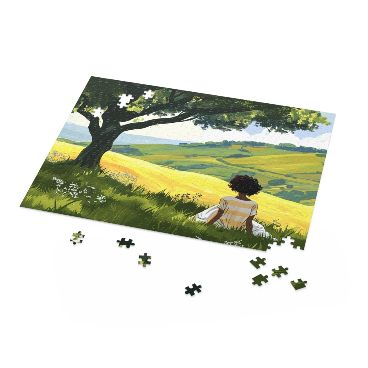 Afro Countryside Puzzle - Afrocentric Art by The Trini Gee