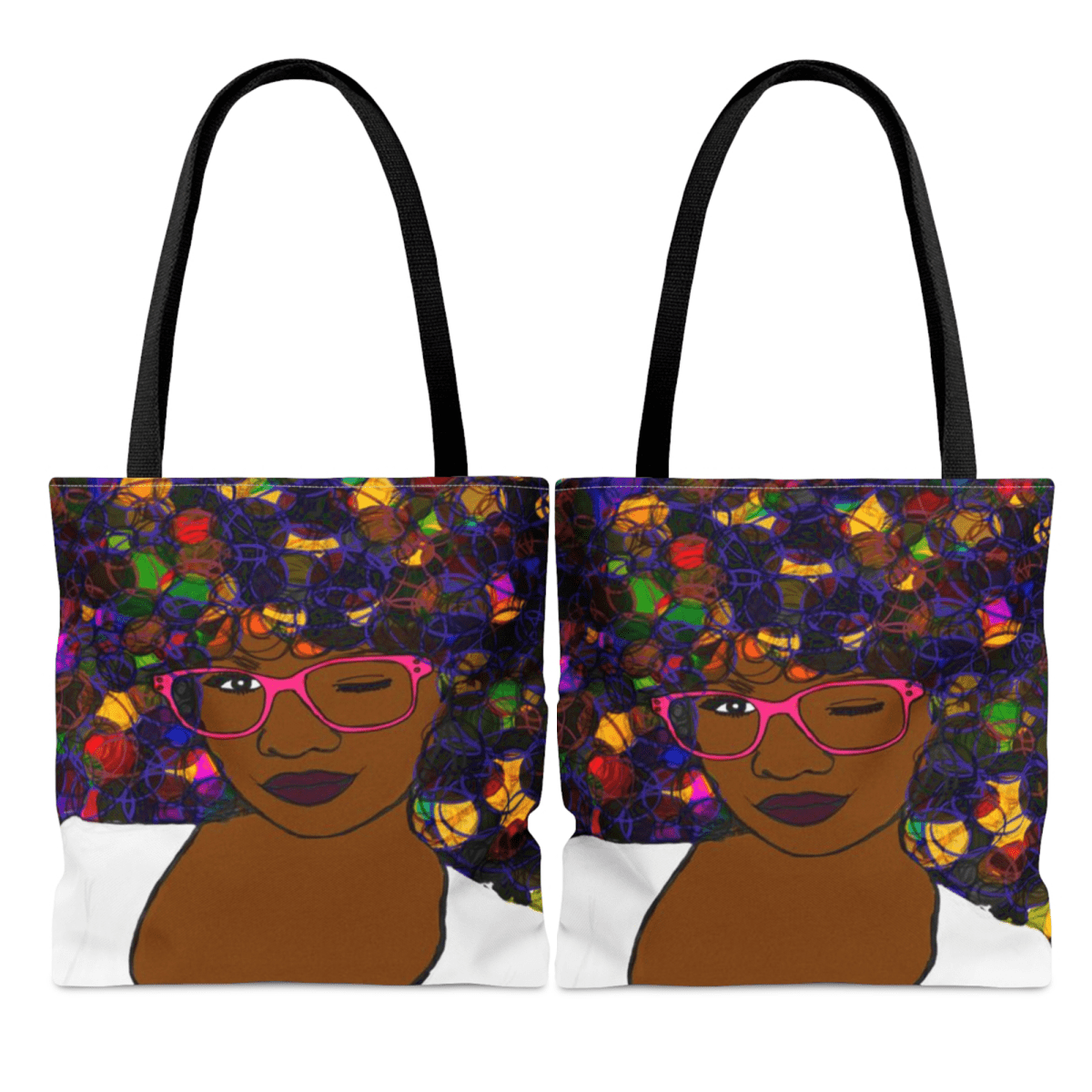 Afro Curls Tote Bag - Afrocentric Art by The Trini Gee