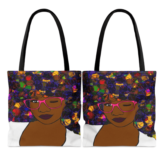 Afro Curls Tote Bag - Afrocentric Art by The Trini Gee