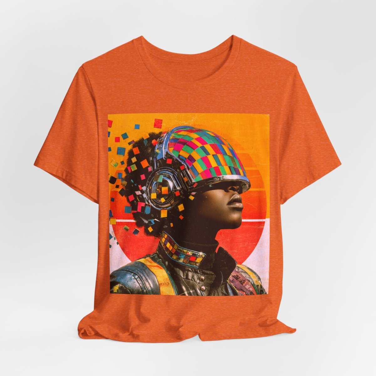 Afro Cyber Helmet Shirt - Afrocentric Art by The Trini Gee