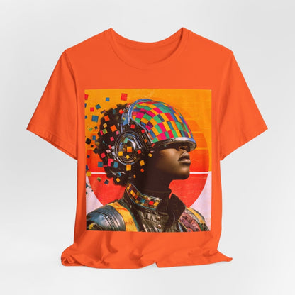 Afro Cyber Helmet Shirt - Afrocentric Art by The Trini Gee