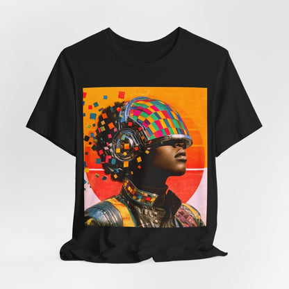 Afro Cyber Helmet Shirt - Afrocentric Art by The Trini Gee