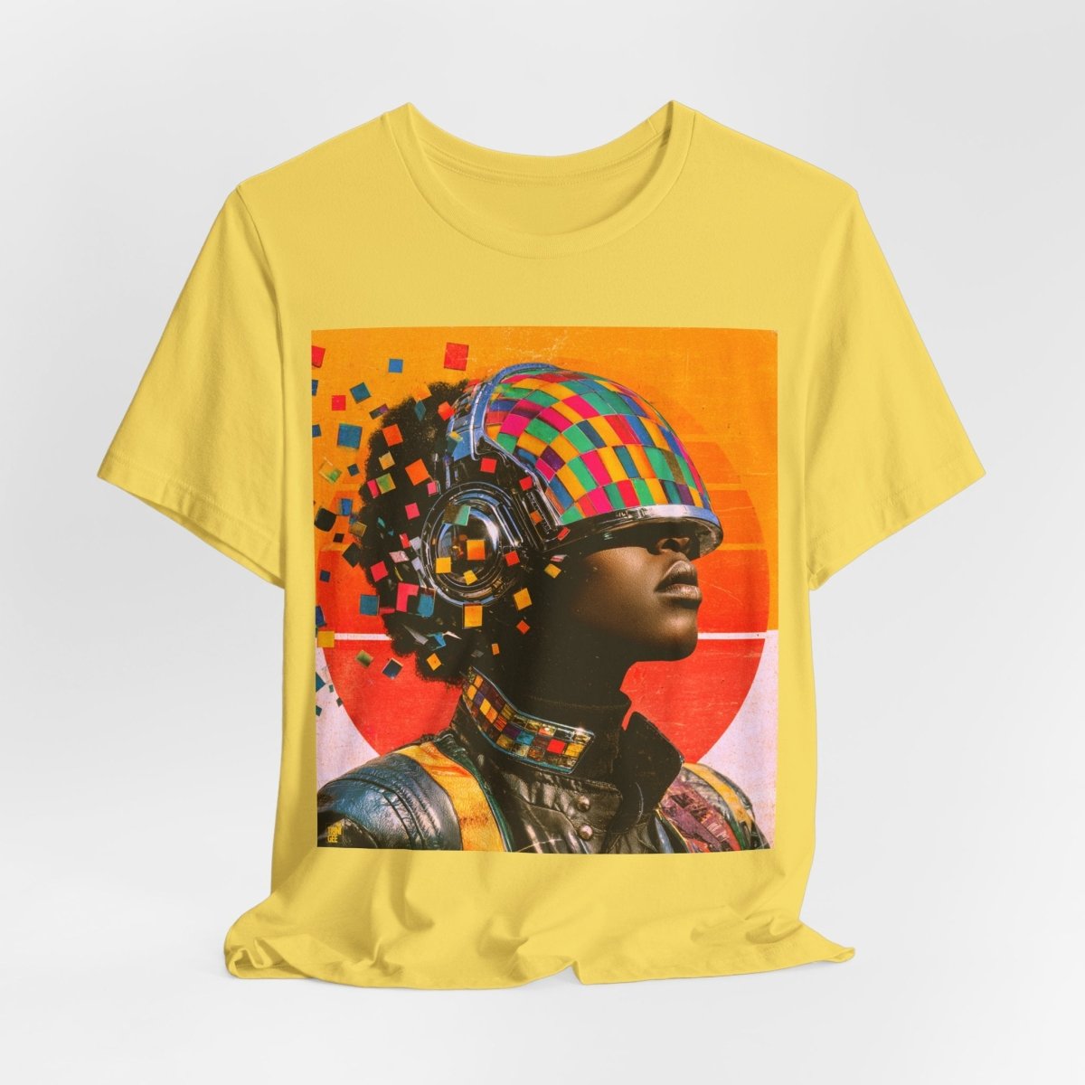 Afro Cyber Helmet Shirt - Afrocentric Art by The Trini Gee