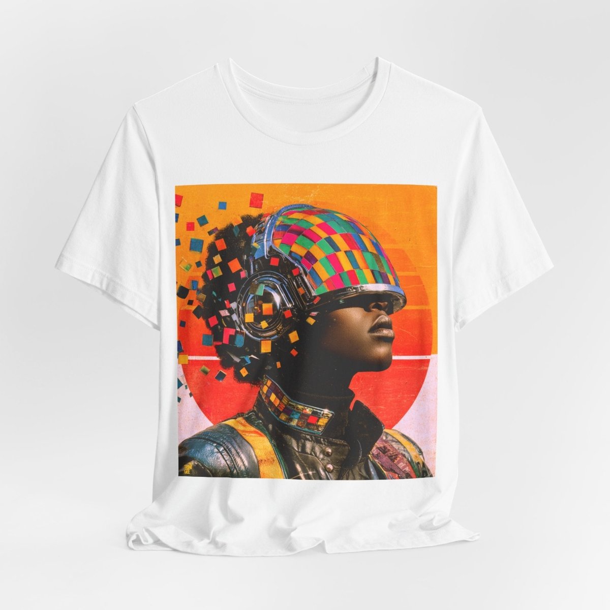 Afro Cyber Helmet Shirt - Afrocentric Art by The Trini Gee