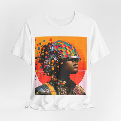 Afro Cyber Helmet Shirt - Afrocentric Art by The Trini Gee
