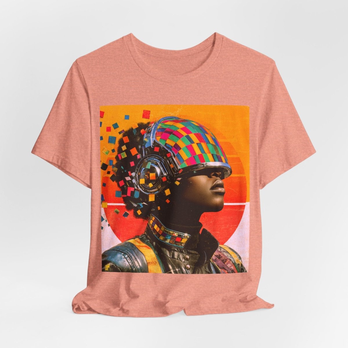 Afro Cyber Helmet Shirt - Afrocentric Art by The Trini Gee