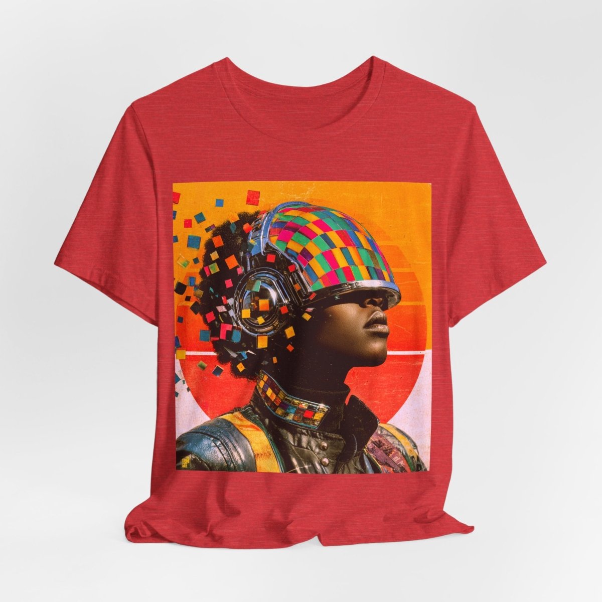 Afro Cyber Helmet Shirt - Afrocentric Art by The Trini Gee