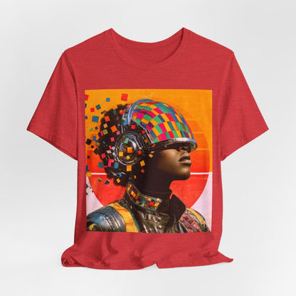 Afro Cyber Helmet Shirt - Afrocentric Art by The Trini Gee