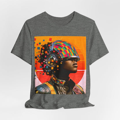 Afro Cyber Helmet Shirt - Afrocentric Art by The Trini Gee