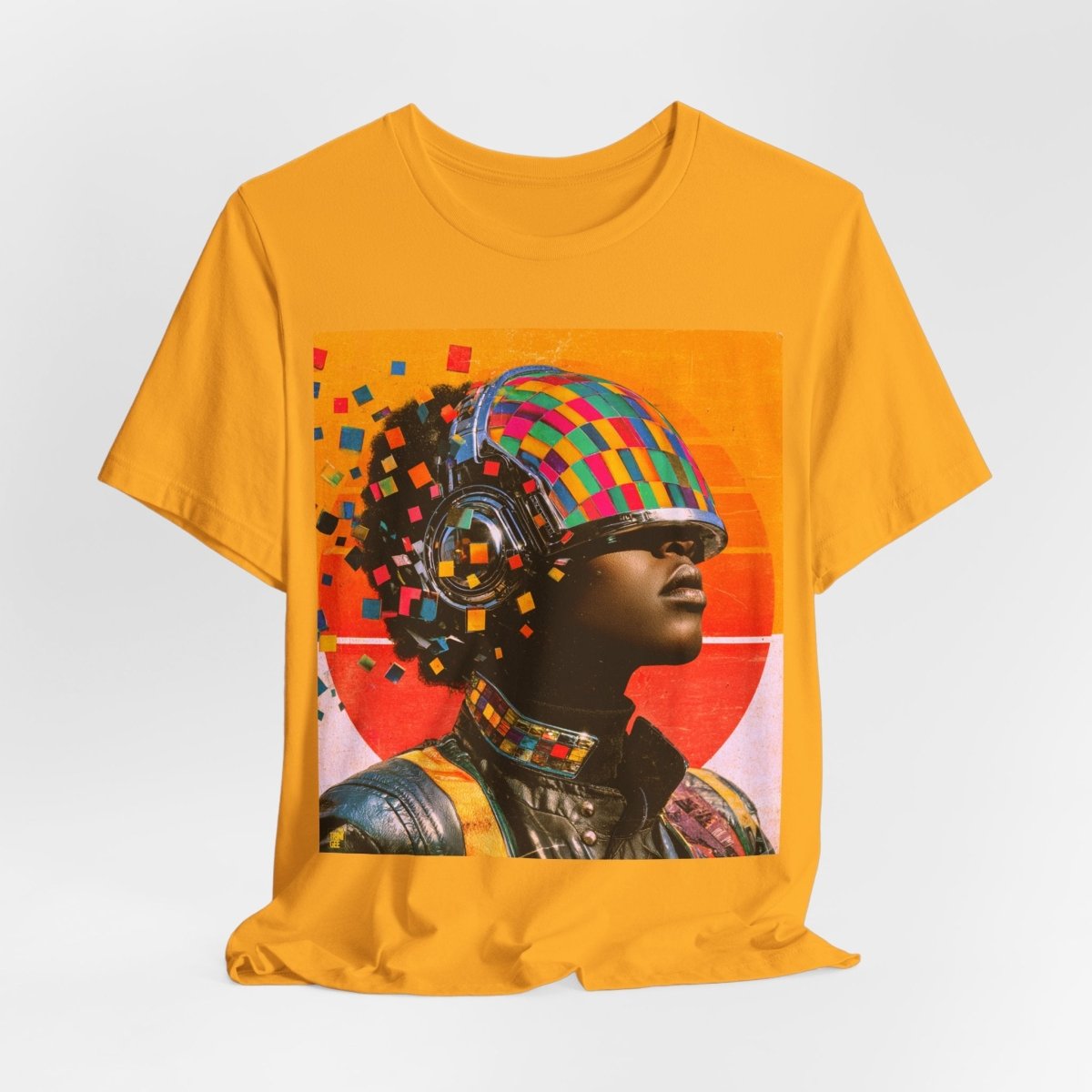 Afro Cyber Helmet Shirt - Afrocentric Art by The Trini Gee