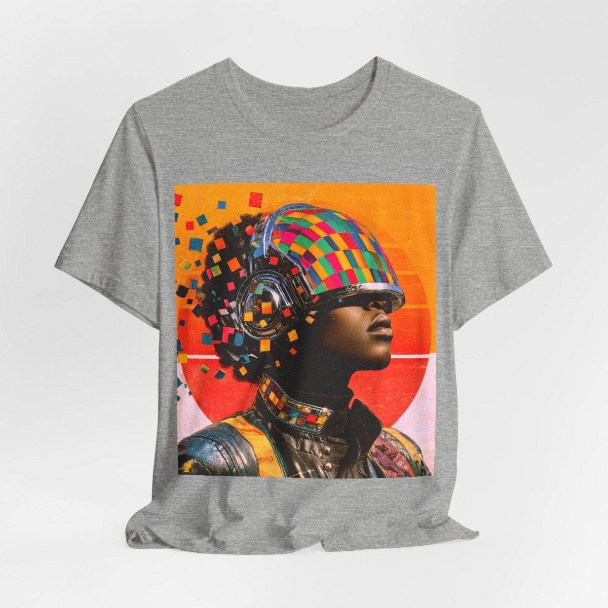 Afro Cyber Helmet Shirt - Afrocentric Art by The Trini Gee