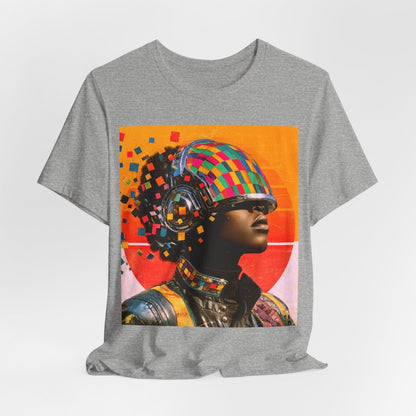 Afro Cyber Helmet Shirt - Afrocentric Art by The Trini Gee