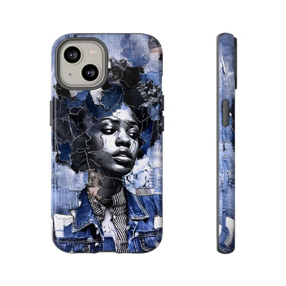 Afro Denim Phone Case - Afrocentric Art by The Trini Gee