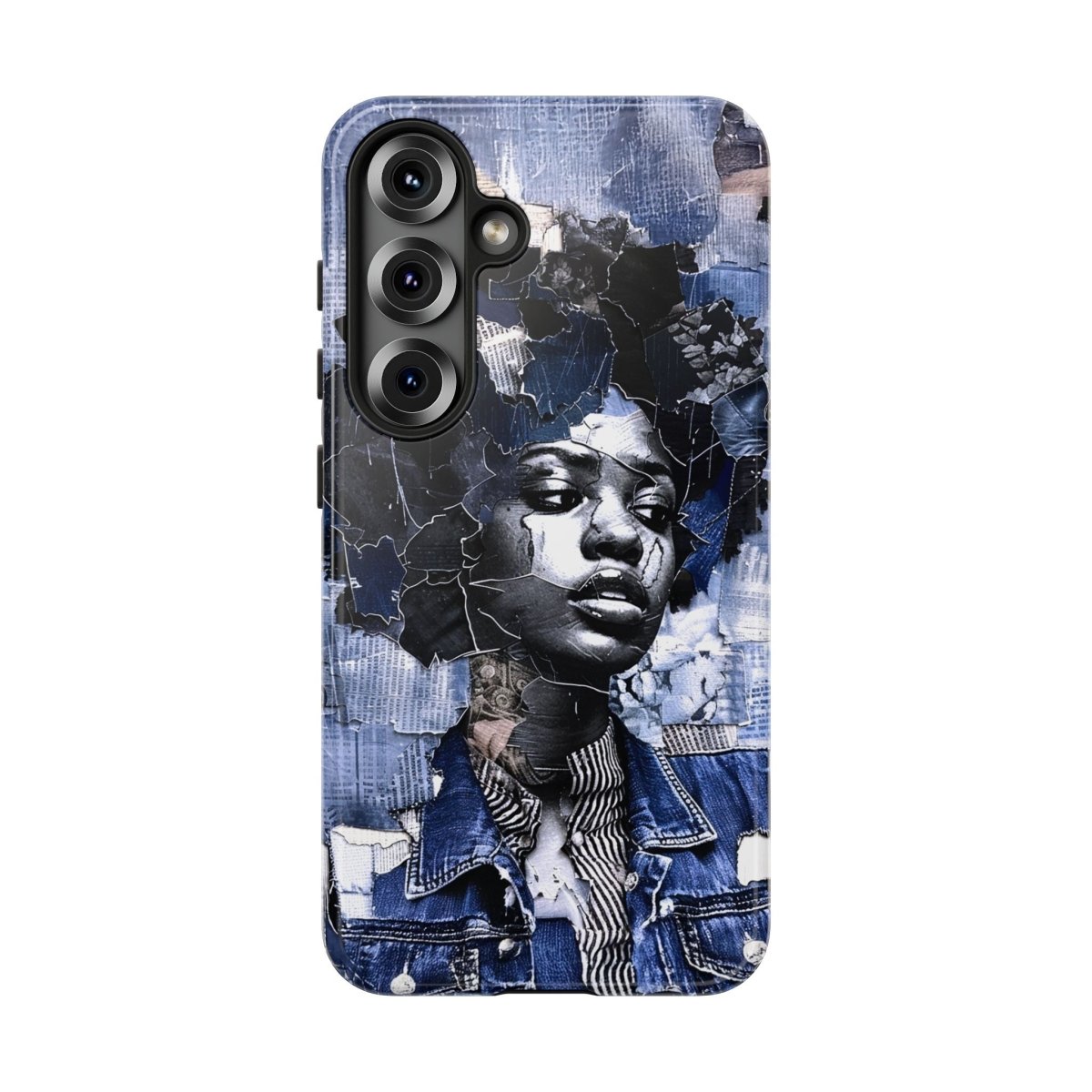 Afro Denim Phone Case - Afrocentric Art by The Trini Gee