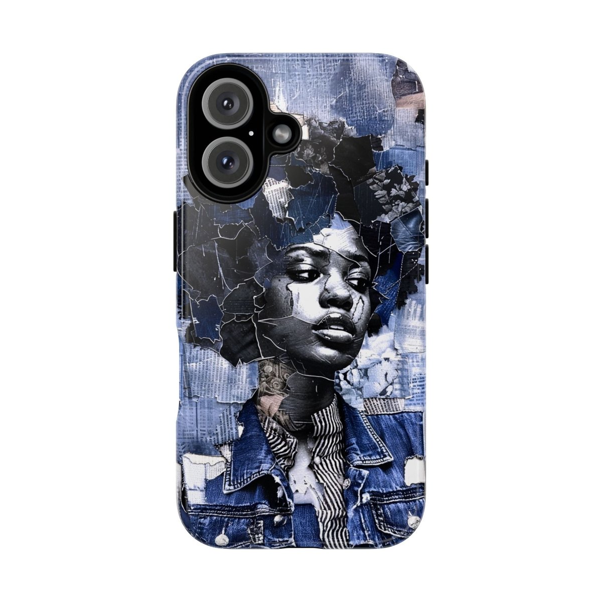 Afro Denim Phone Case - Afrocentric Art by The Trini Gee