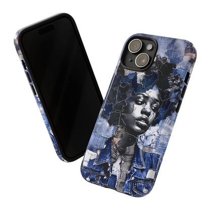 Afro Denim Phone Case - Afrocentric Art by The Trini Gee