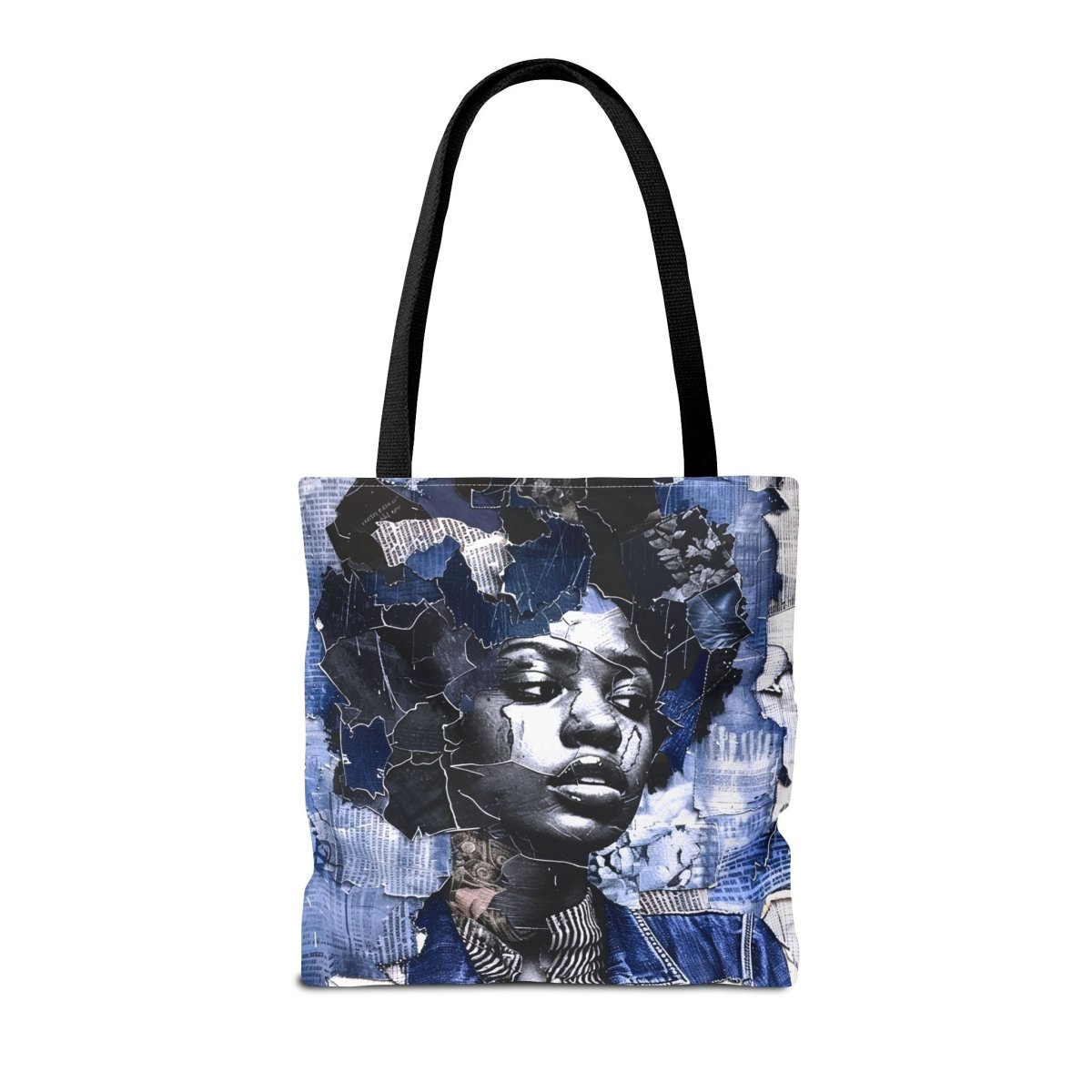 Afro Denim Tote Bag - Afrocentric Art by The Trini Gee