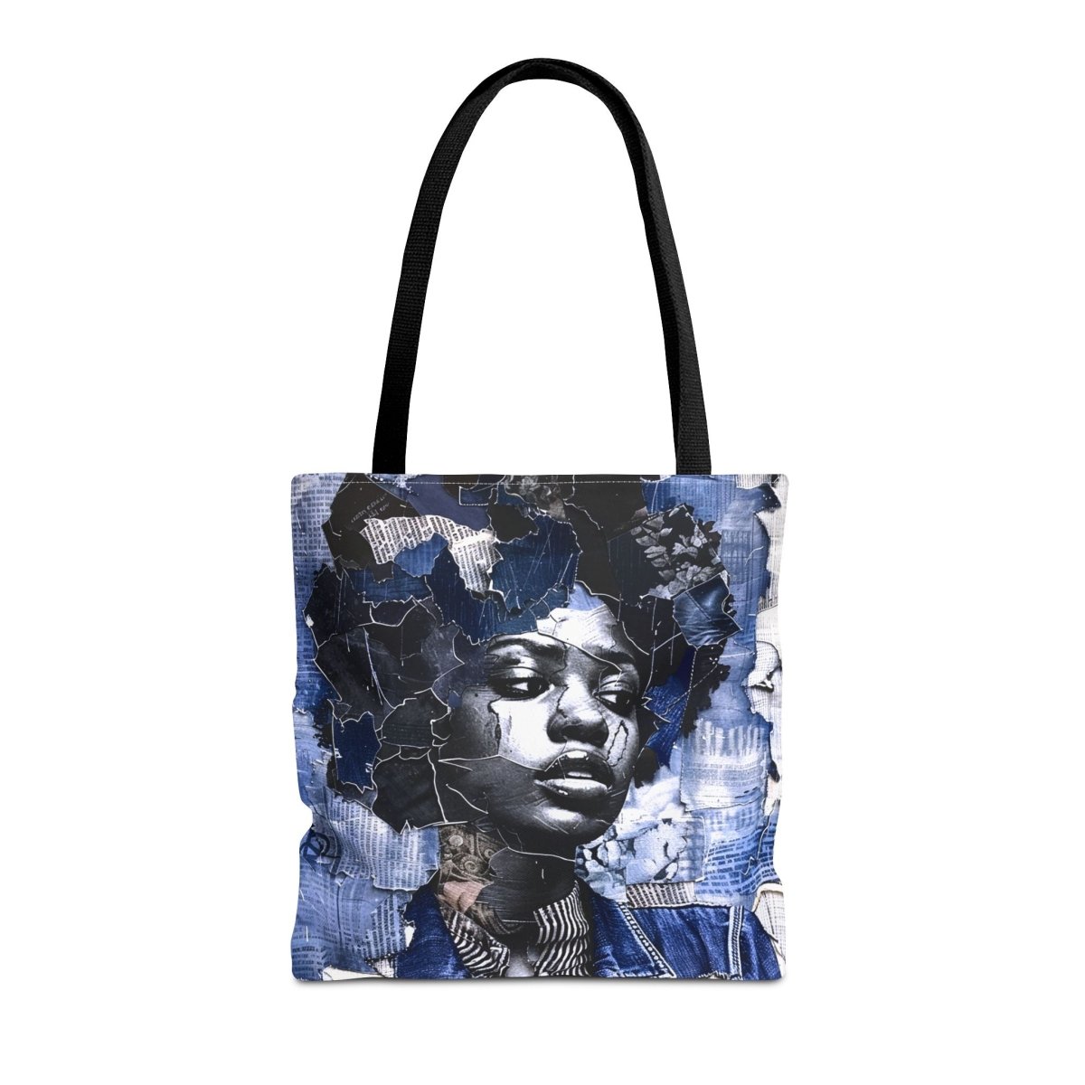 Afro Denim Tote Bag - Afrocentric Art by The Trini Gee