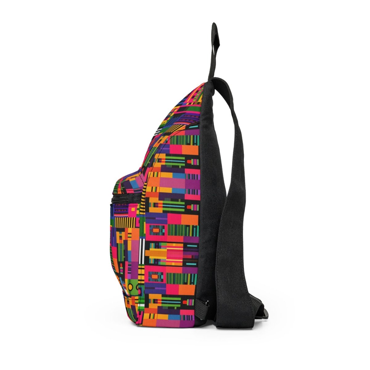 Afro Digital Kente Sling Bag - Afrocentric Art by The Trini Gee