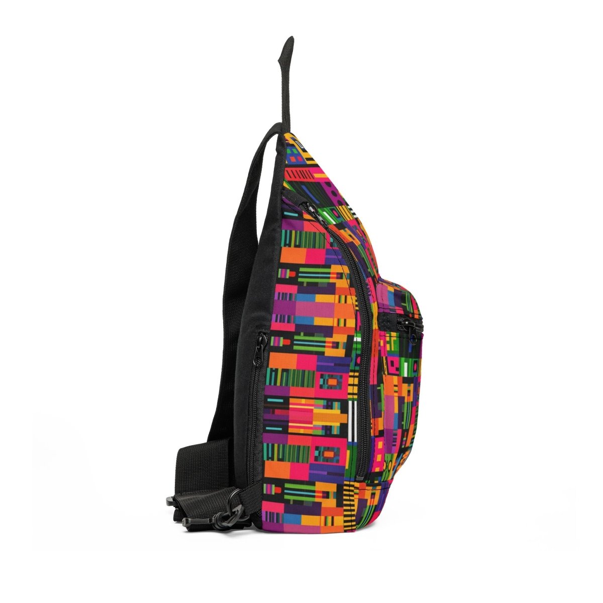 Afro Digital Kente Sling Bag - Afrocentric Art by The Trini Gee