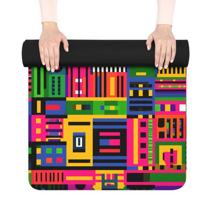 Afro Digital Kente Yoga Mat - Afrocentric Art by The Trini Gee