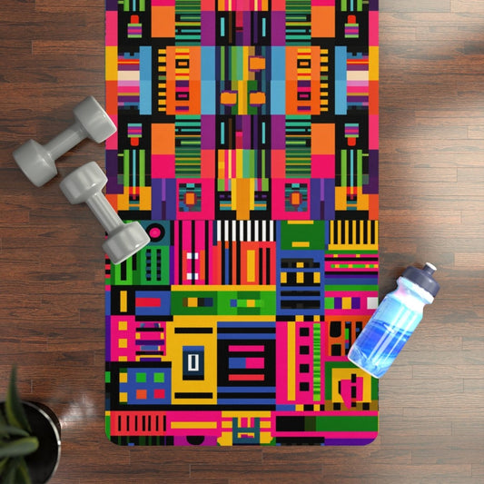 Afro Digital Kente Yoga Mat - Afrocentric Art by The Trini Gee