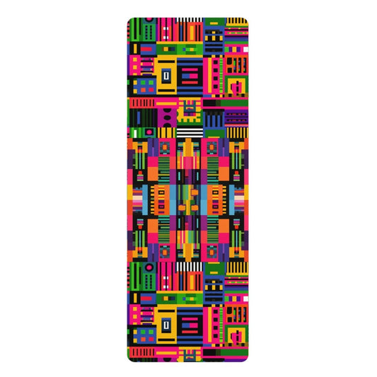 Afro Digital Kente Yoga Mat - Afrocentric Art by The Trini Gee