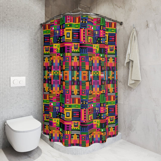 Afro Digital Shower Curtain - Afrocentric Art by The Trini Gee
