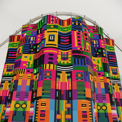 Afro Digital Shower Curtain - Afrocentric Art by The Trini Gee