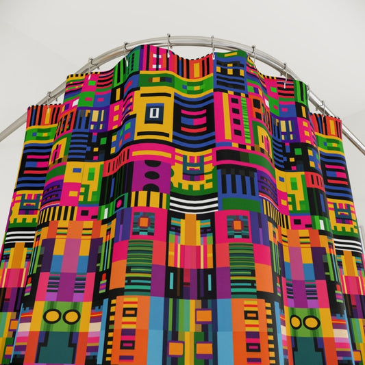 Afro Digital Shower Curtain - Afrocentric Art by The Trini Gee