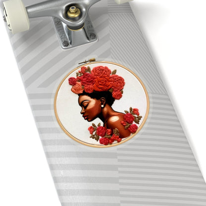Afro Embroidery Sticker - Afrocentric Art by The Trini Gee