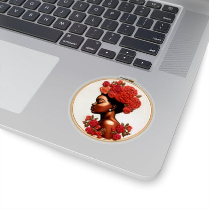 Afro Embroidery Sticker - Afrocentric Art by The Trini Gee