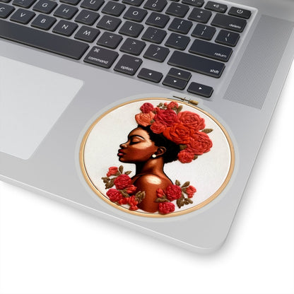 Afro Embroidery Sticker - Afrocentric Art by The Trini Gee