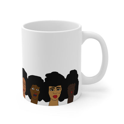 Afro Faces Mug - Afrocentric Art by The Trini Gee