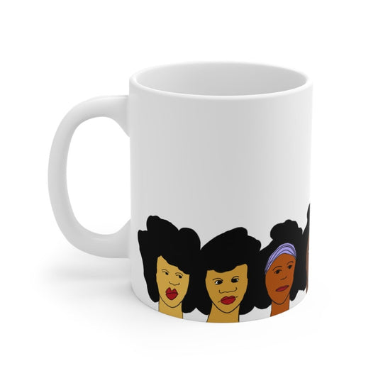 Afro Faces Mug - Afrocentric Art by The Trini Gee
