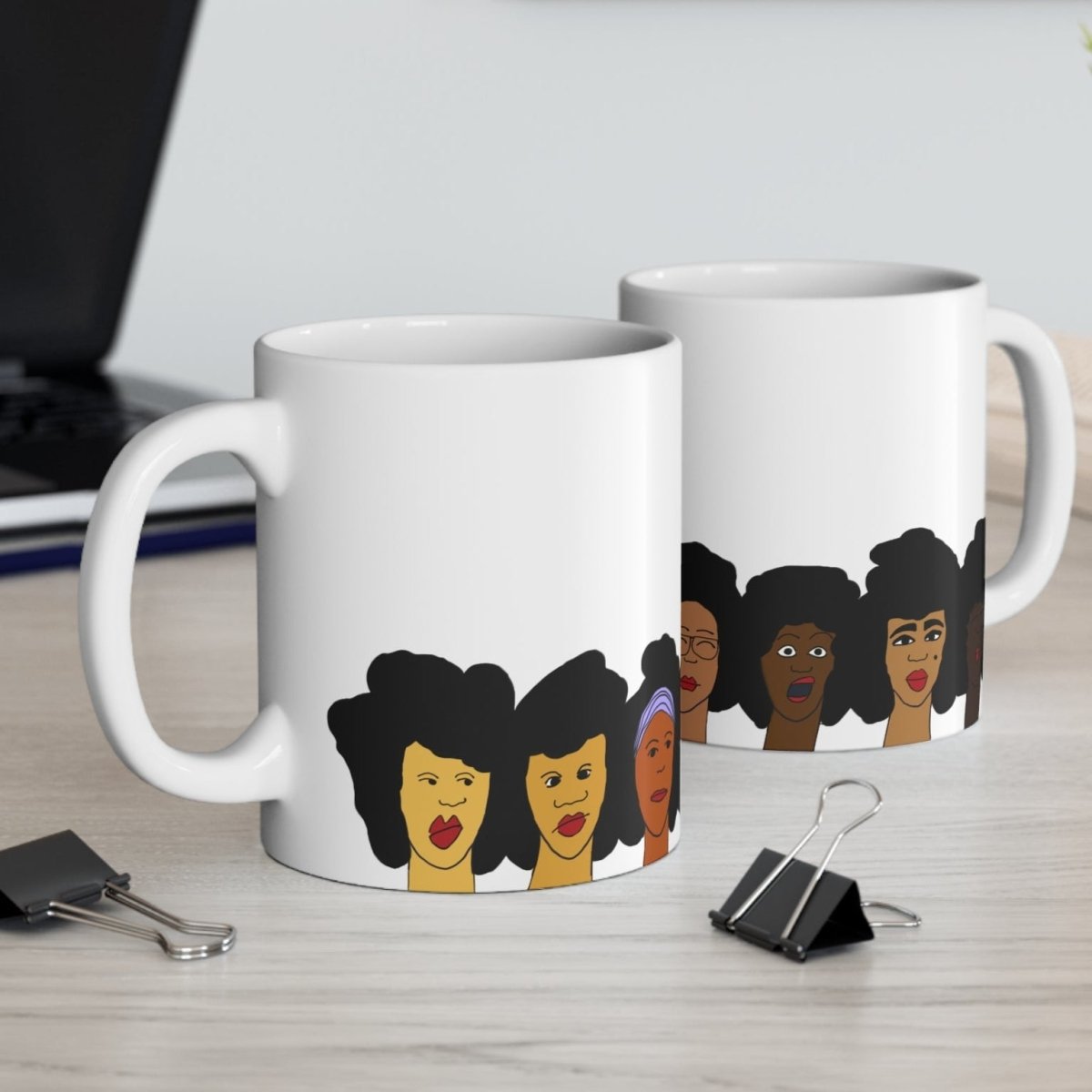 Afro Faces Mug - Afrocentric Art by The Trini Gee