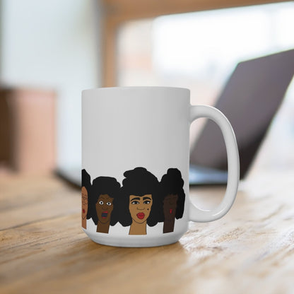 Afro Faces Mug - Afrocentric Art by The Trini Gee