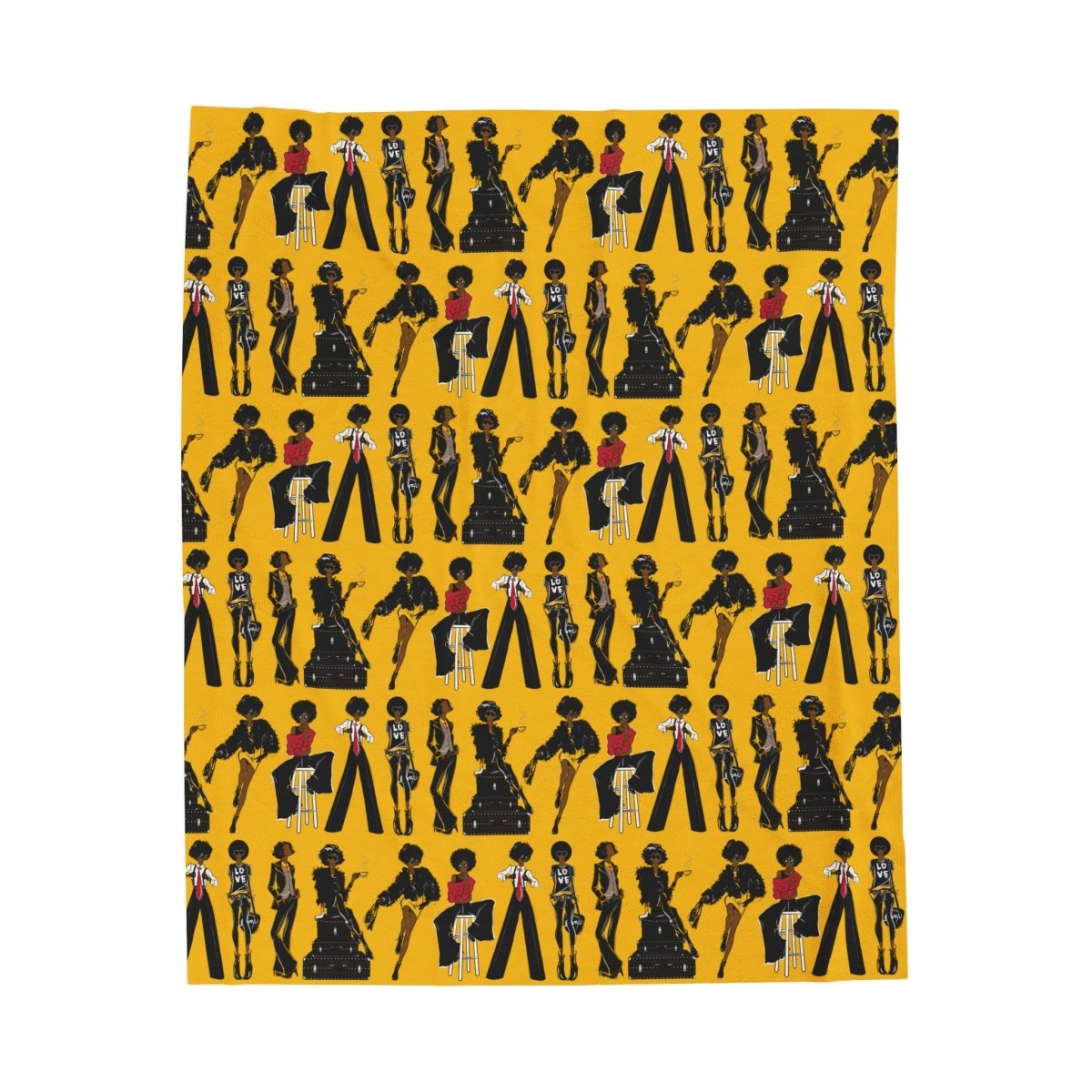Afro Fashion Throw Blanket - Afrocentric Art by The Trini Gee